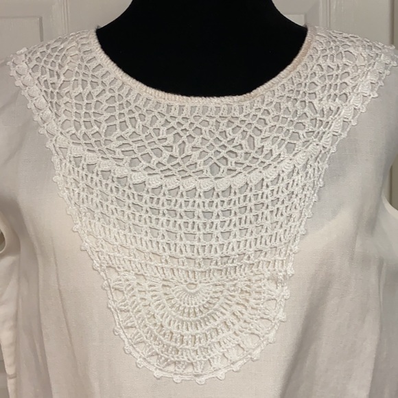 Marcia & Me Co sleeveless linen offwhite blouse. L - Picture 4 of 10